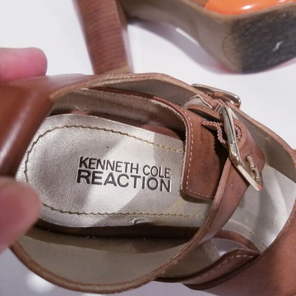 Kenneth Cole Reaction Cool Daze Colorblock Block Heels Strappy Sandals - Picture 3 of 10